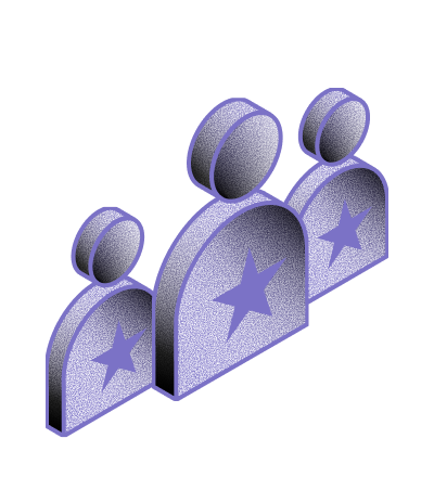 Illustration of a team with star icons representing expert-led RTSM support.